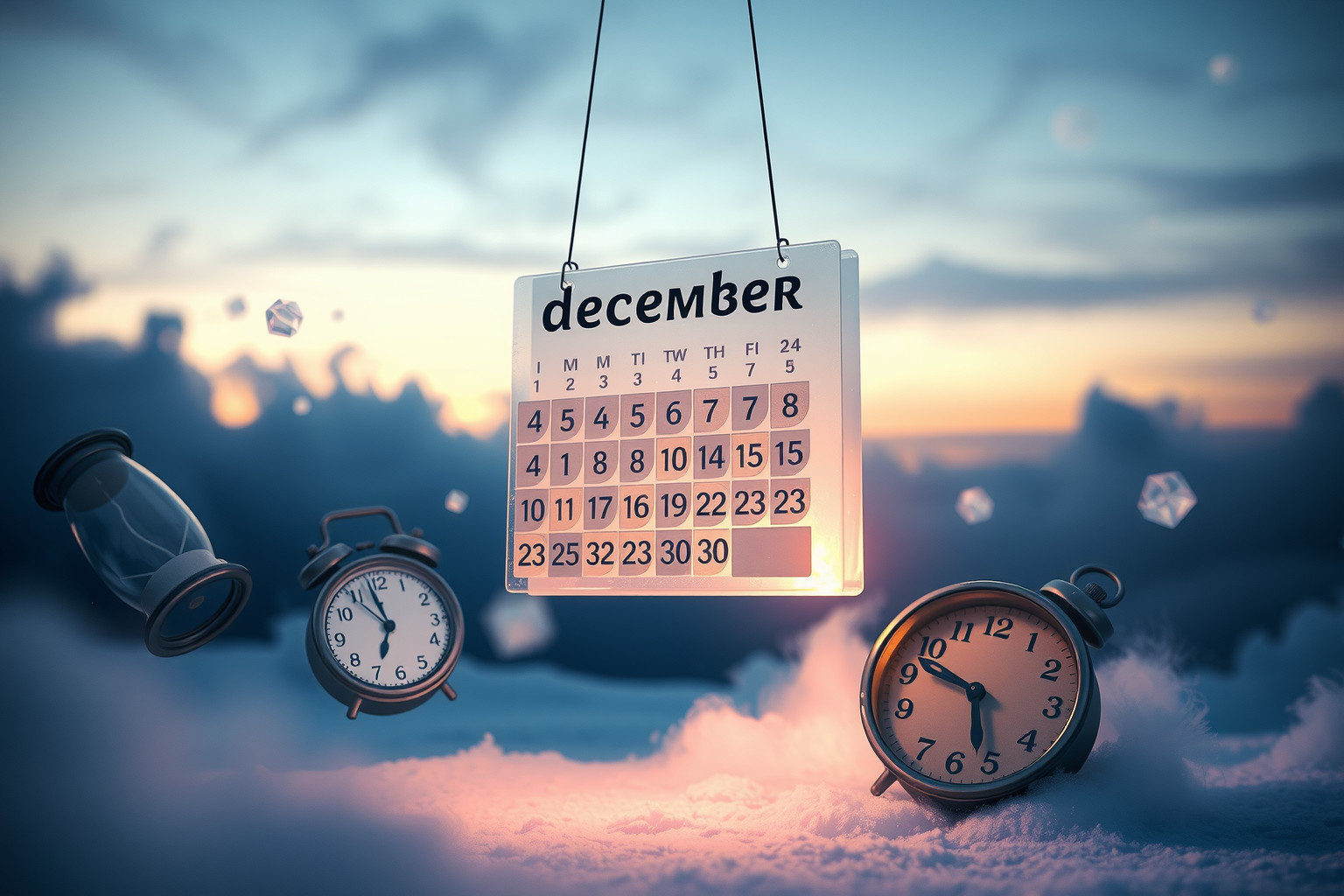Sognare un calendario di dicembre riflette ansie sul tempo che sfugge.