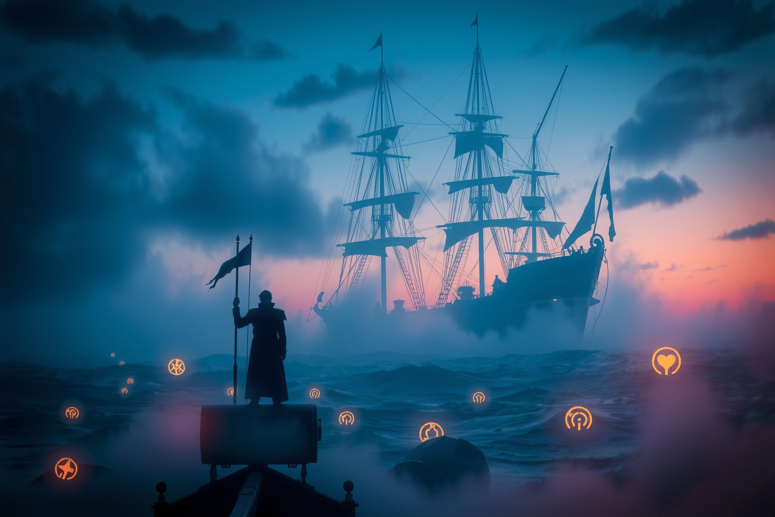 Sognare un canoniere su nave simboleggia potere e protezione.