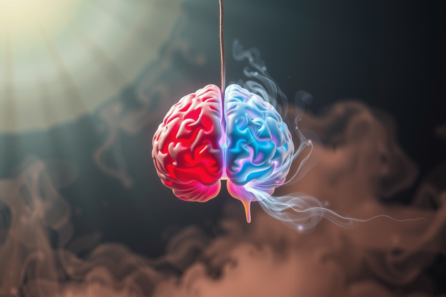 Sognare un cervello diviso riflette un profondo conflitto interiore.