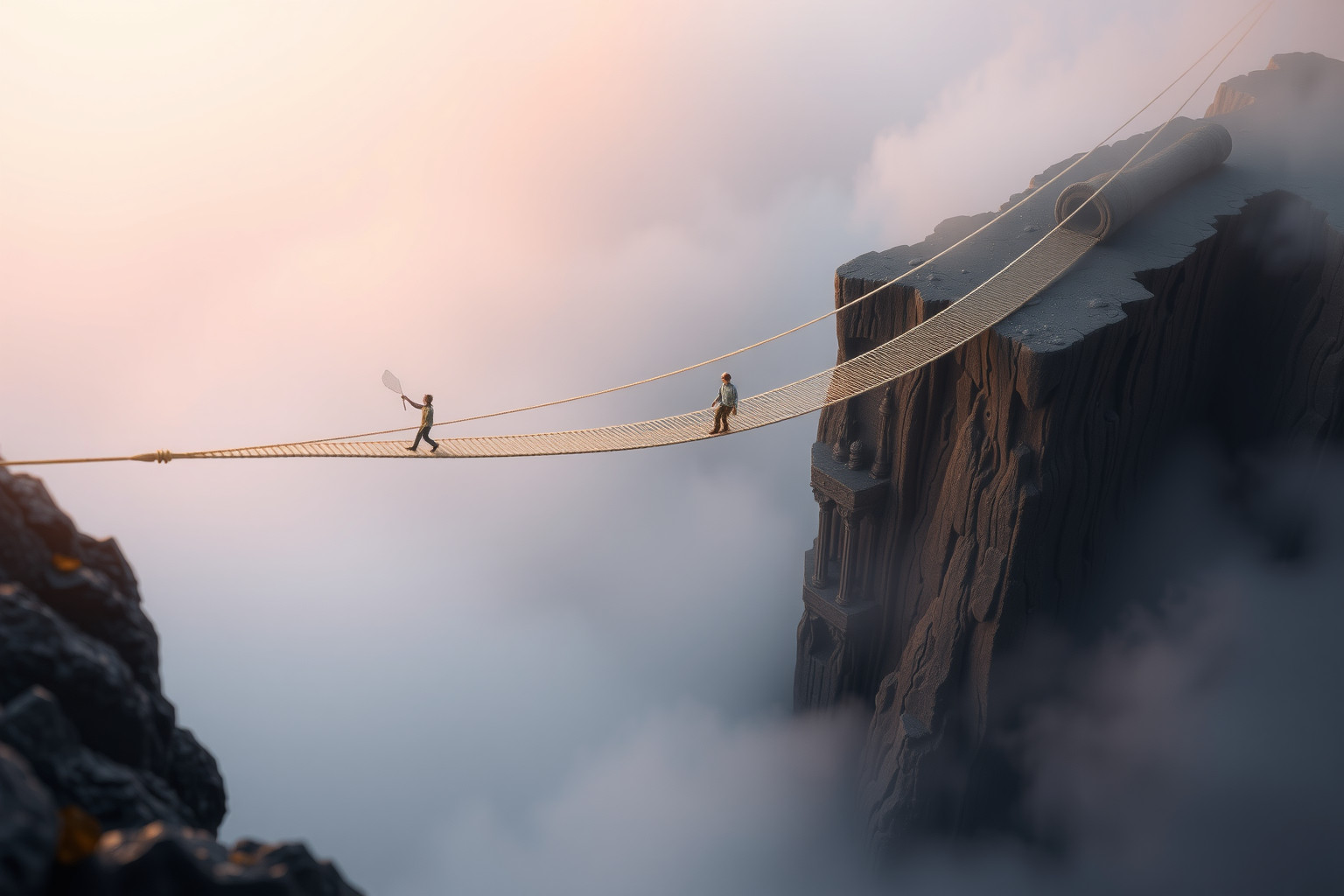Sognare il ponte instabile indica insicurezza e decisioni difficili imminenti.