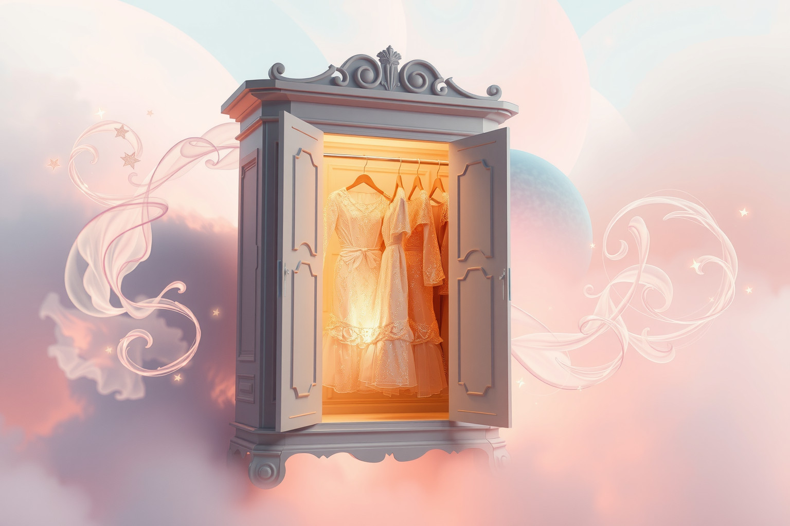 Sognare un guardaroba magico riflette desideri di cambiamento impossibili.