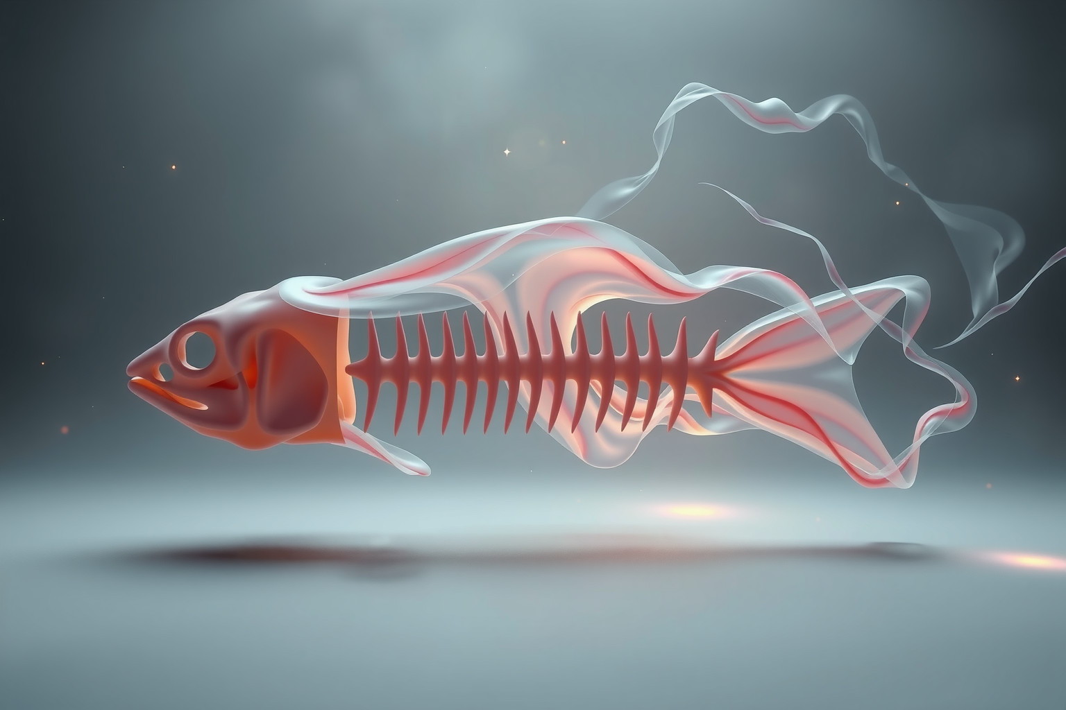 Sognare un osso di pesce che si trasforma simboleggia cambiamenti interiori profondi.