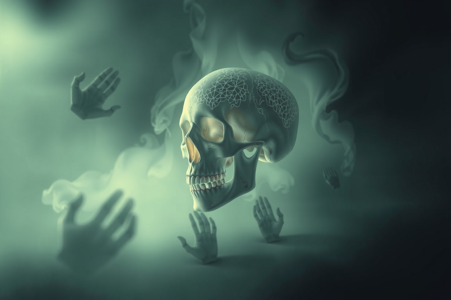 Sognare un teschio umano simboleggia spesso paura e trasformazione interiore.