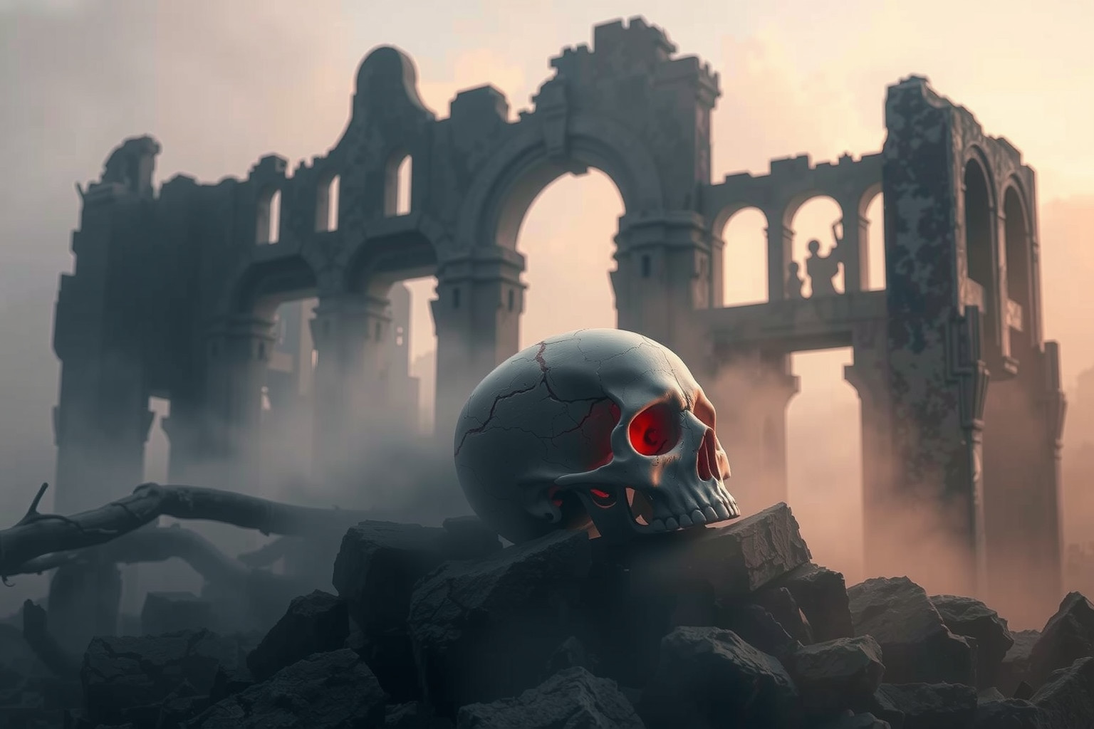 Sognare un teschio abbandonato simboleggia paure nascoste e rinascita.