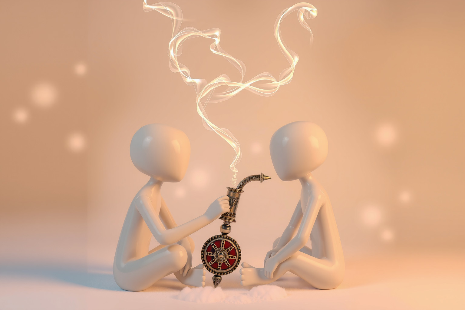 Sognare la pipa della pace con un amico simboleggia unione profonda.