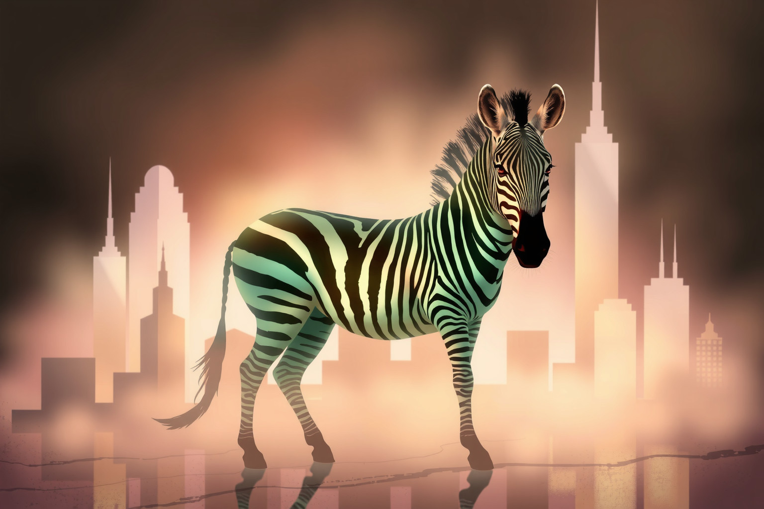 Sognare zebra urbana simboleggia equilibrio tra istinto e ragione.