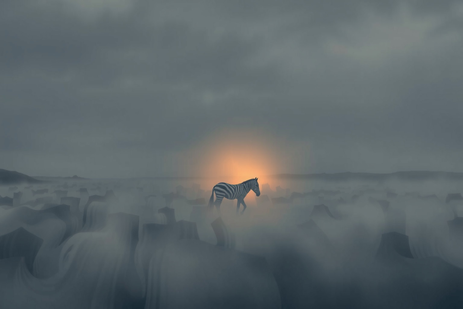 Sognare una zebra in un branco rappresenta armonia tra diversità.