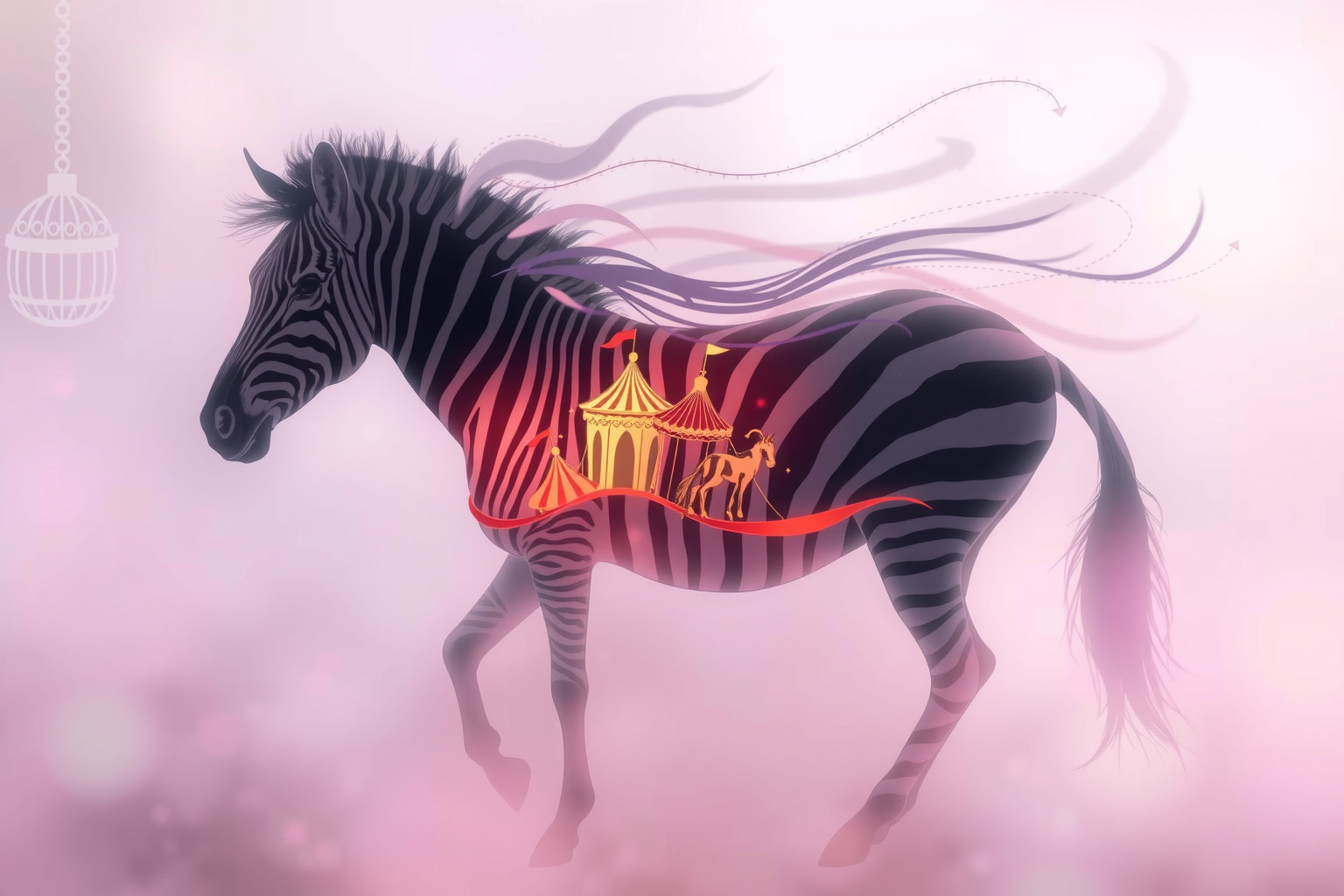 Sognare una zebra in circo simboleggia equilibrio tra libertà e controllo.