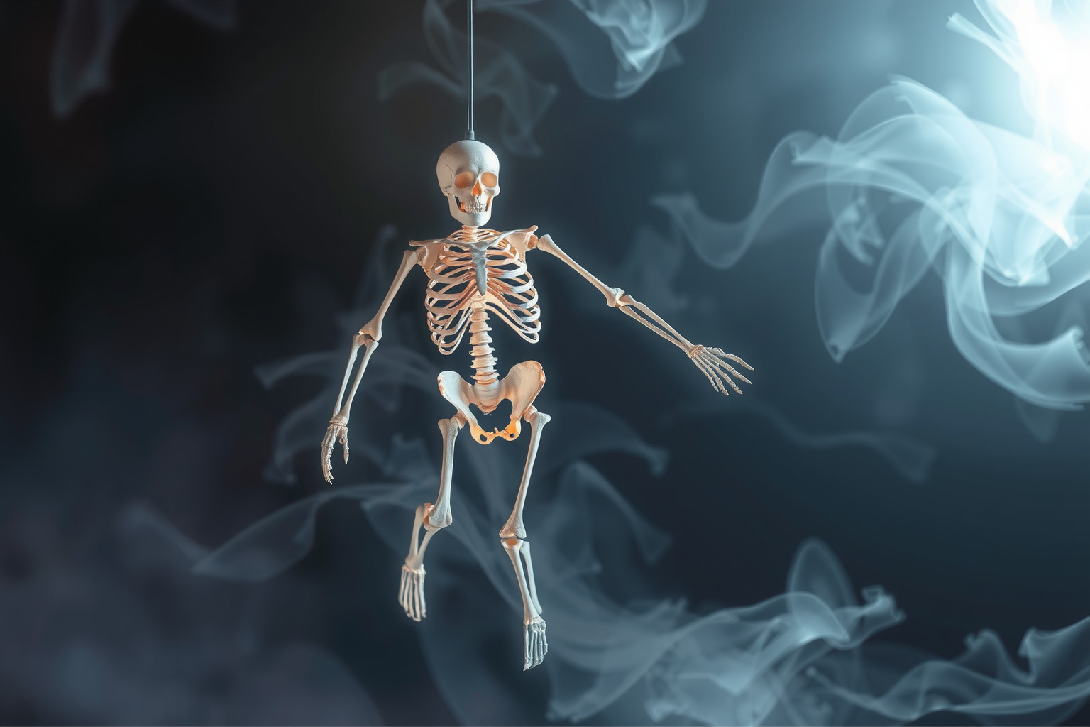 Sognare uno scheletro rotto simboleggia vulnerabilità e perdite emotive.