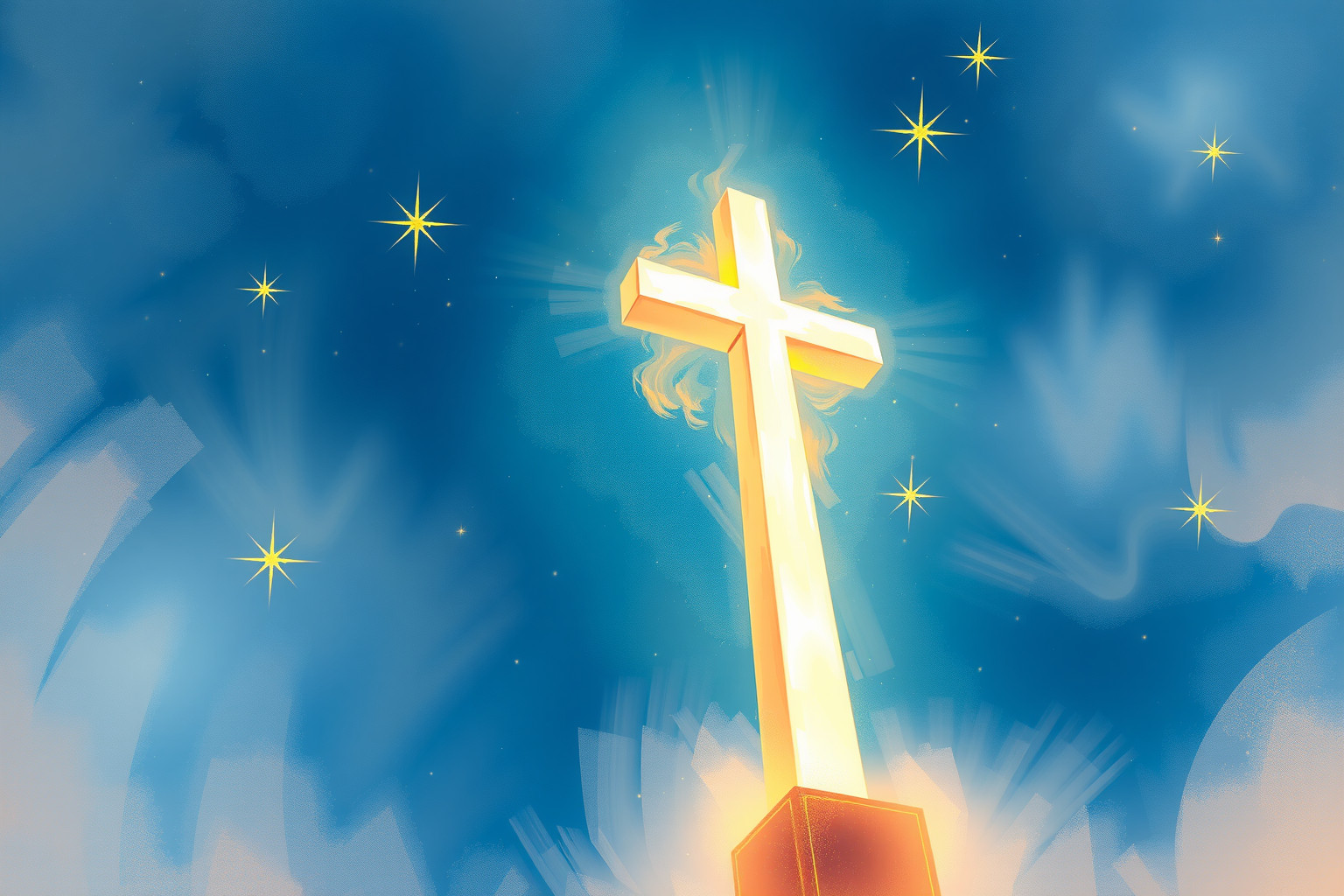 Sognare una croce luminosa simboleggia guida spirituale notturna.