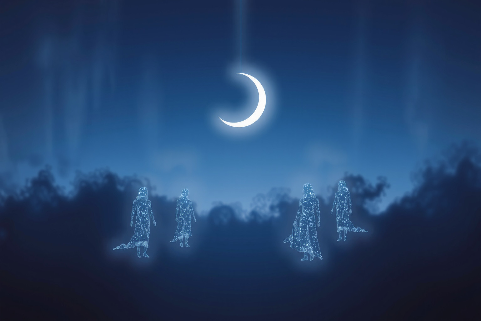Cinque sogni sulla falce di luna rivelano profonde emozioni nascoste.