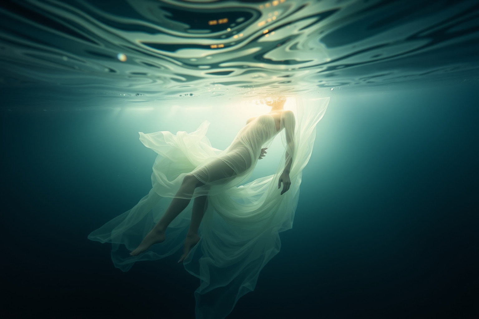 Sognare di annegare sott'acqua simboleggia emozioni sommerse e paure nascoste.