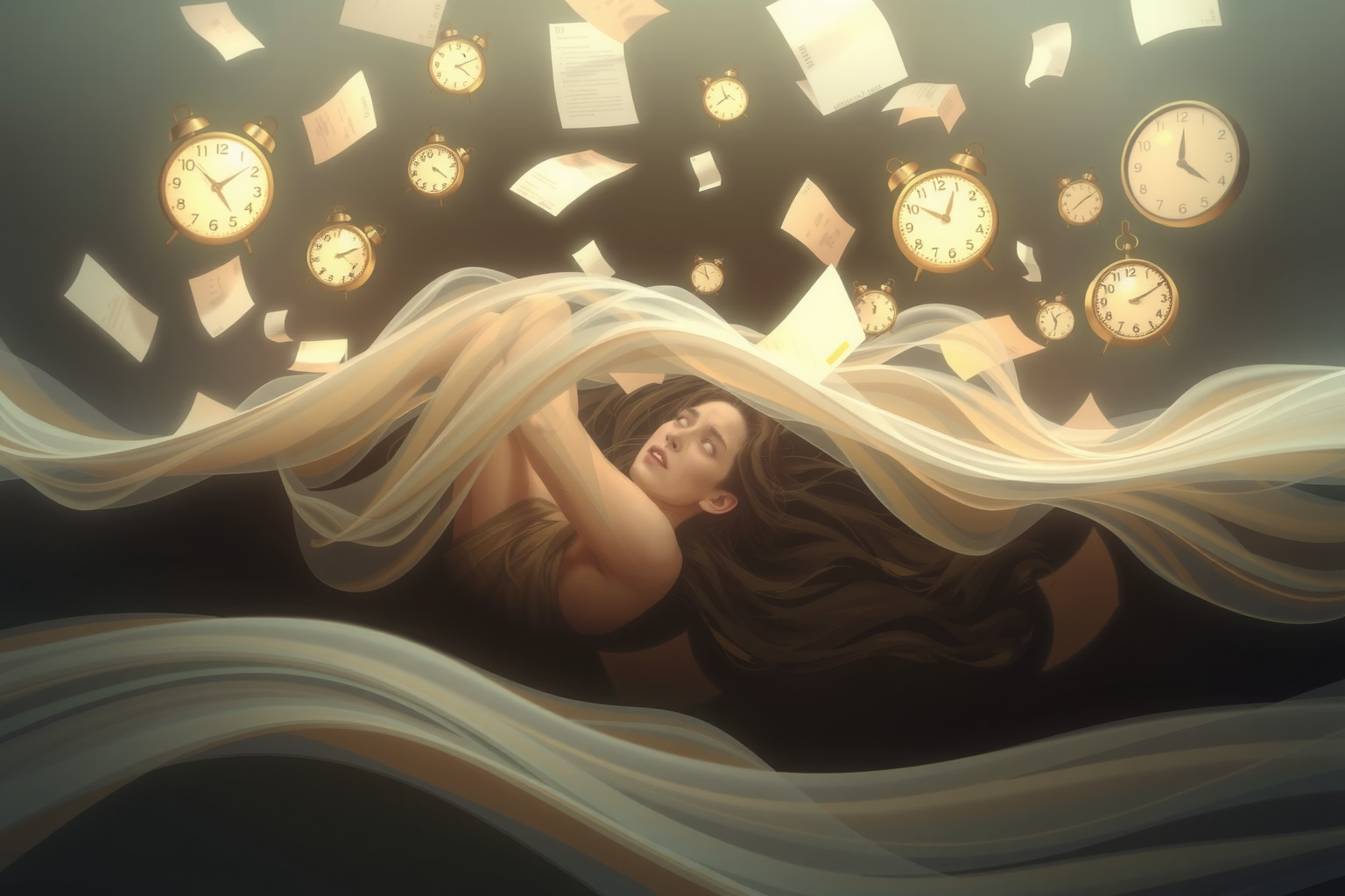 Sognare lavoro eccessivo riflette ansia da stress e responsabilità accumulate.