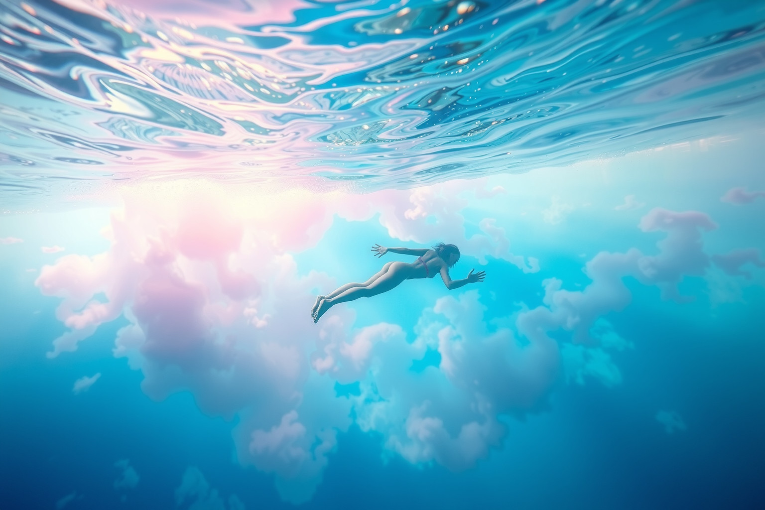 Sognare colori vivaci sott'acqua simboleggia creatività e emozioni intense.