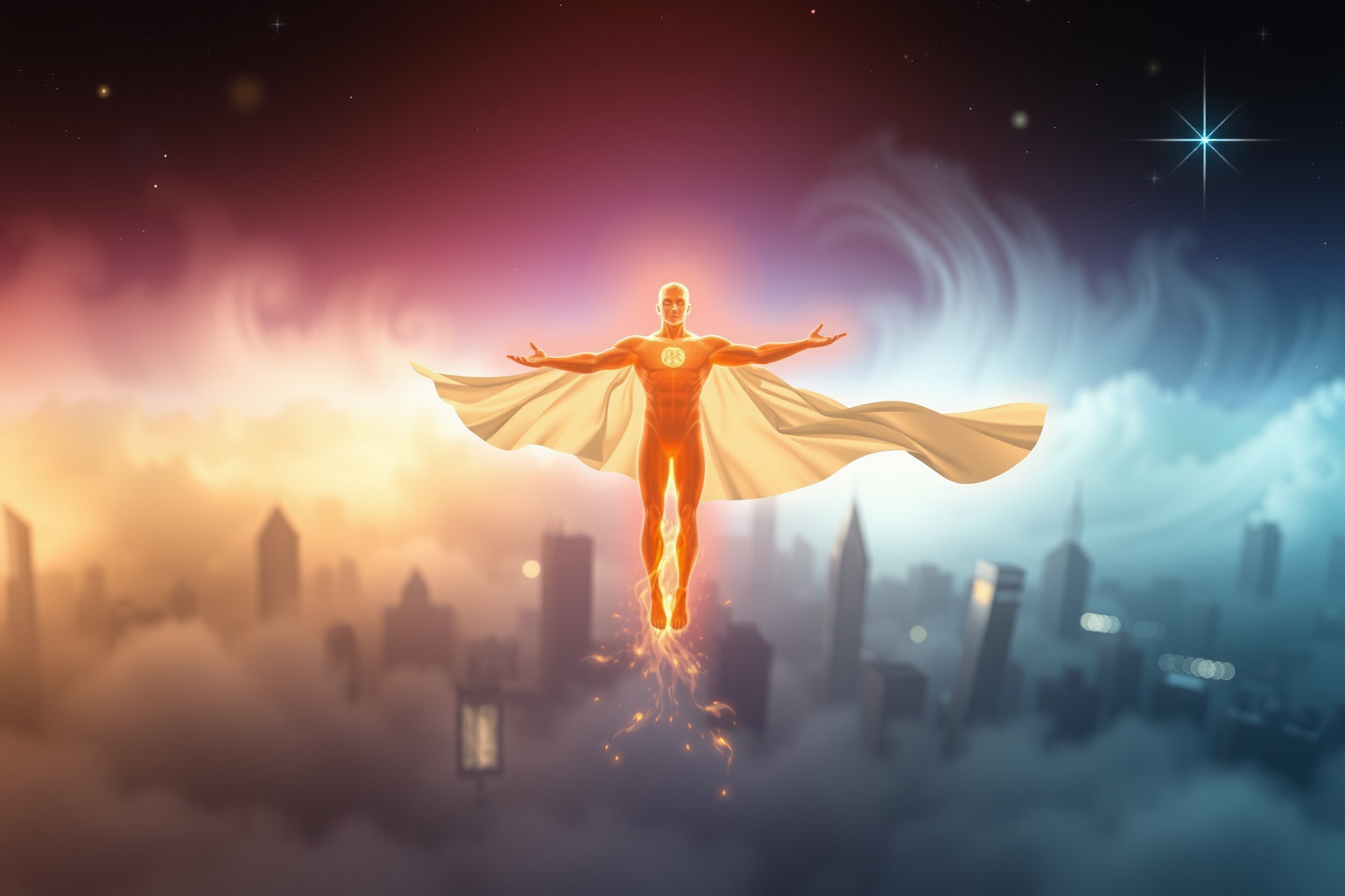 Sognare un superuomo famoso riflette desiderio di potere e successo.