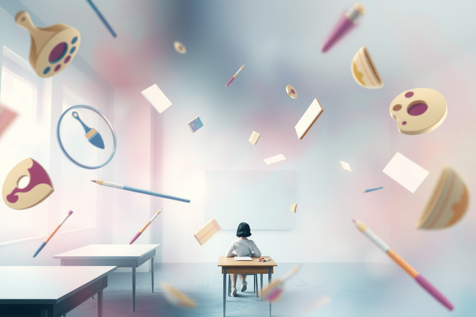 Sognare confusione nelle lezioni di pittura indica insicurezza creativa.