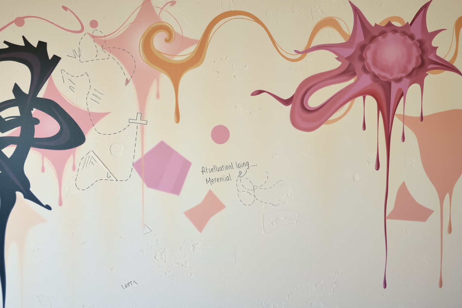 Sognare intonaco con graffiti riflette creatività nascosta e espressione personale.