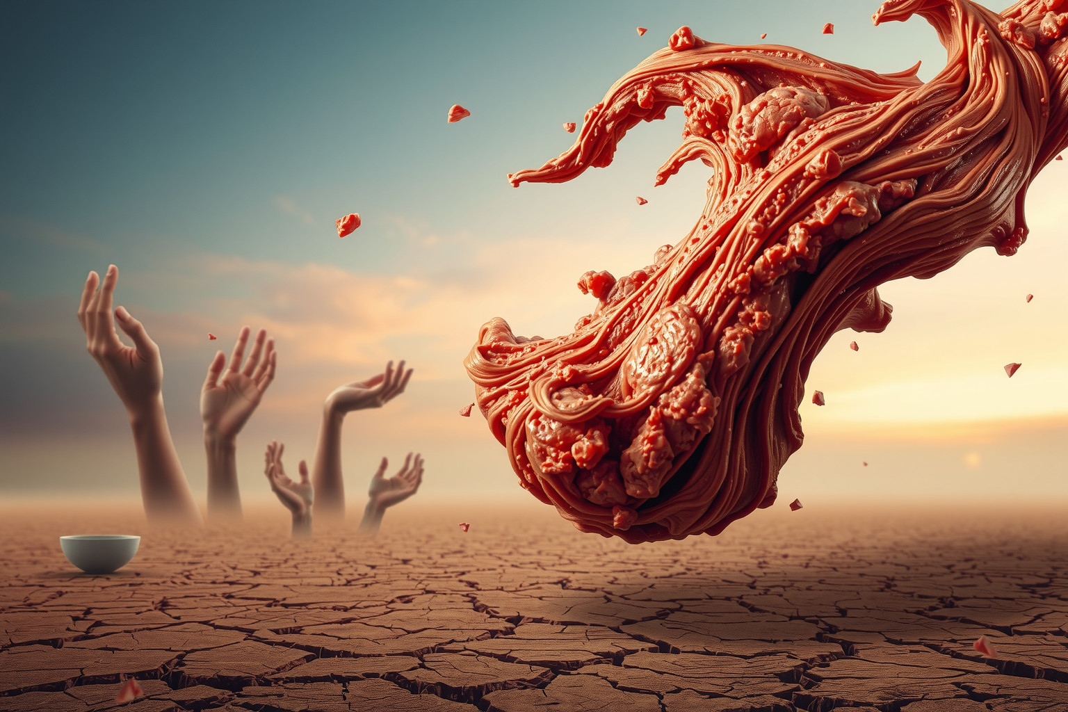 Sognare tritato in povertà simboleggia desiderio profondo di abbondanza.