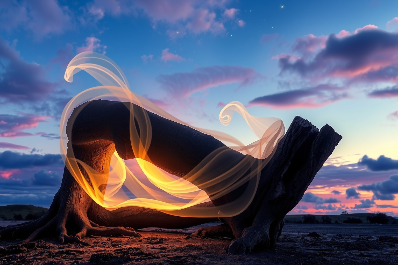 Sognare un abbraccio con un albero caduto simboleggia resilienza interiore.