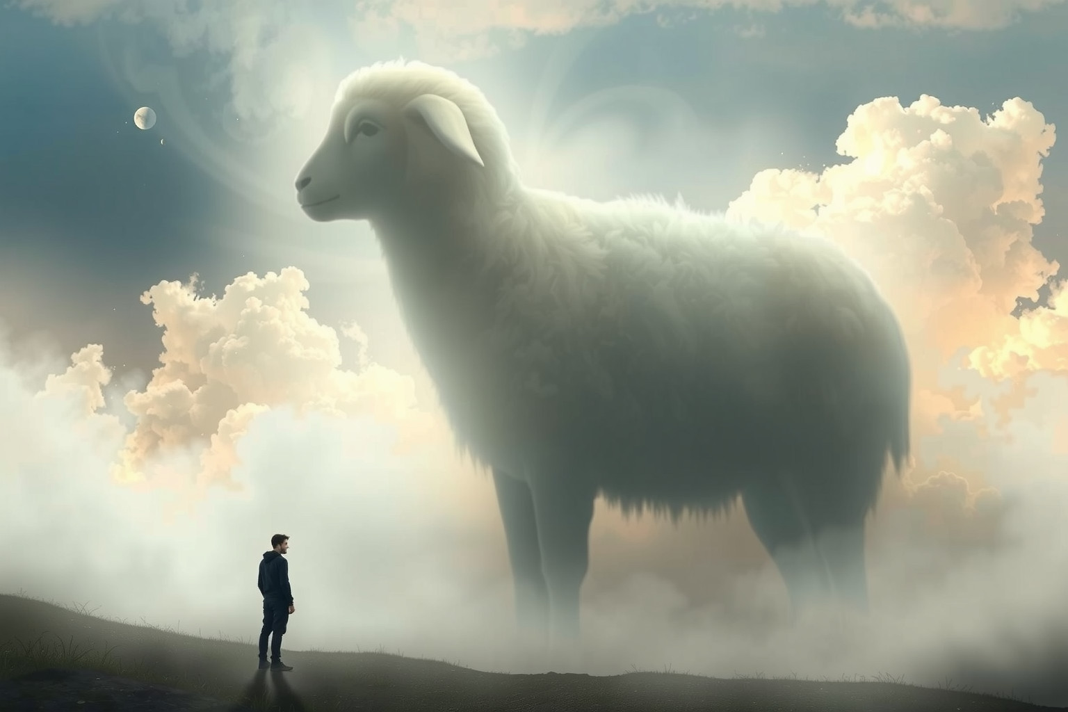 Sognare un agnello gigante simboleggia paure ingigantite e problemi.
