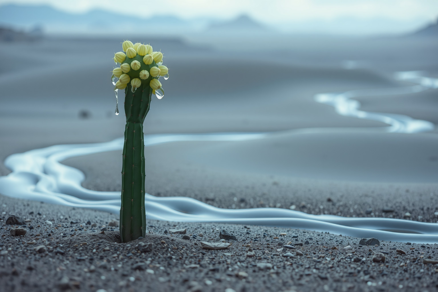 Sognare cactus con acqua simboleggia lotta tra durezza e speranza.