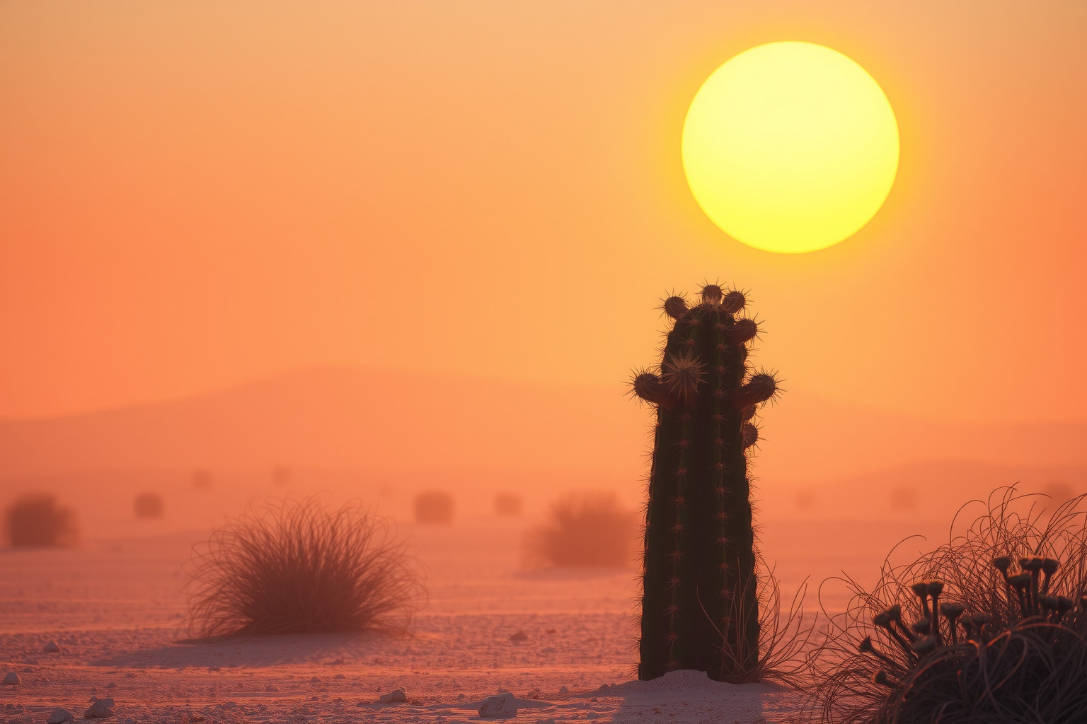 Sognare un cactus al sole indica stress e tensione emotiva intensa.