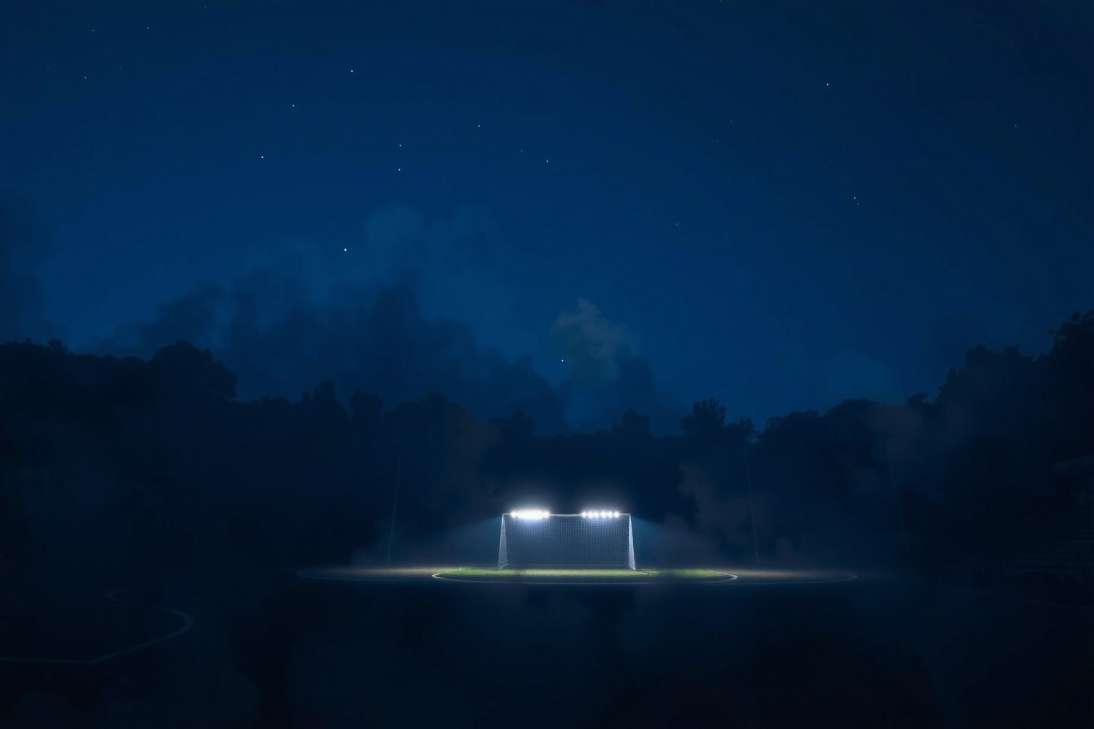 Sognare un campo da gioco oscuro simboleggia insicurezze nascoste.