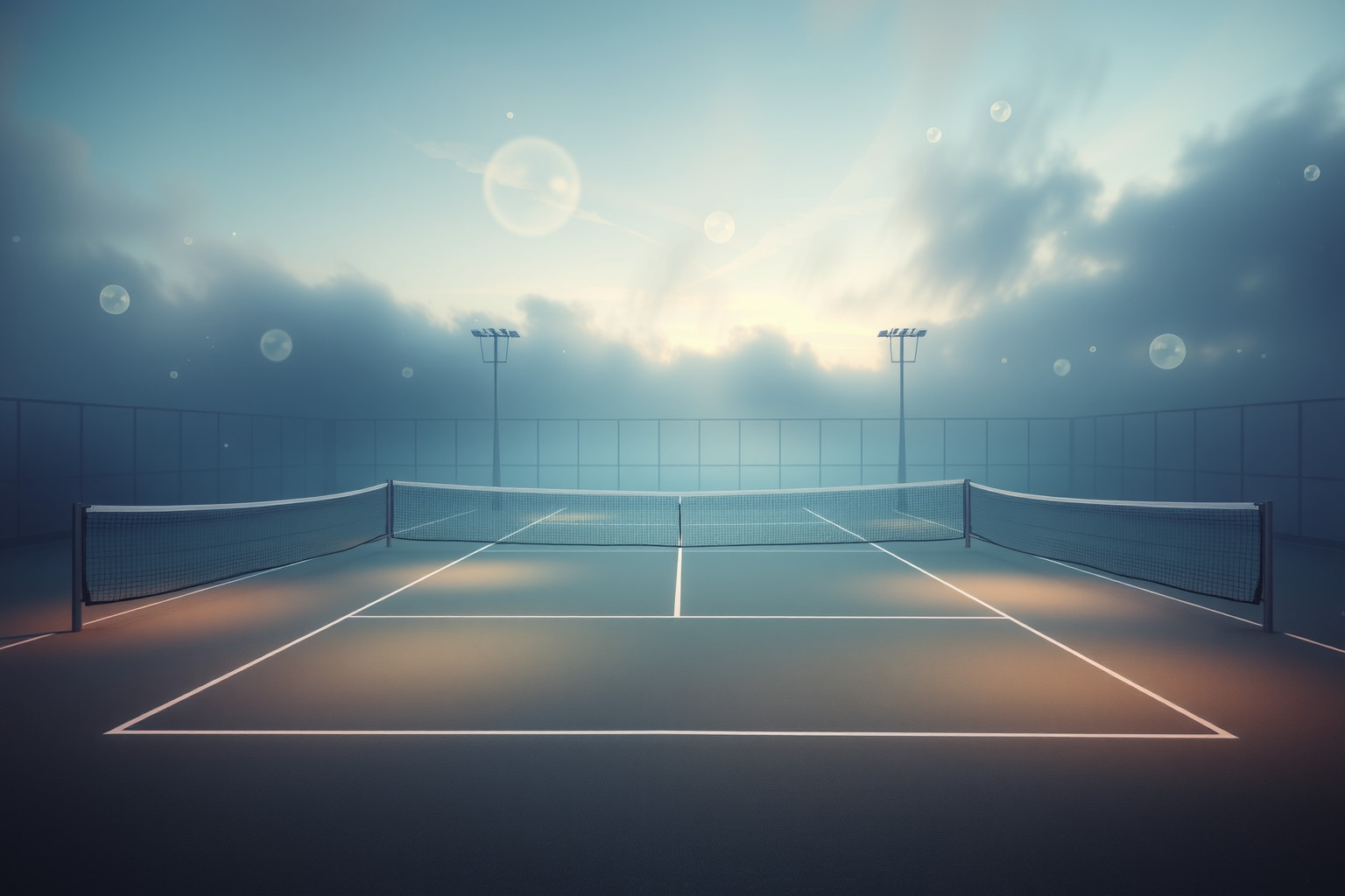 Sognare un campo da tennis simboleggia sfide e competizione interiore.