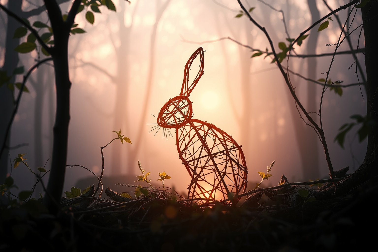 Sognare un coniglio nel bosco simboleggia innocenza e armonia naturali.