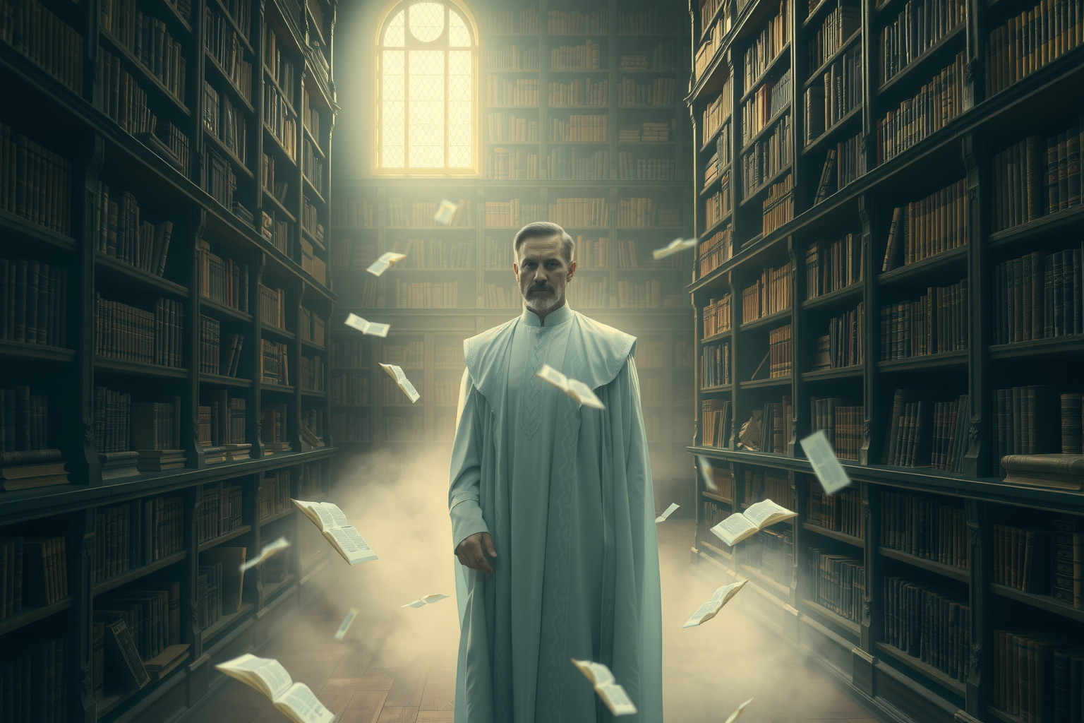 Sognare un conte in biblioteca simboleggia saggezza nascosta e potere.