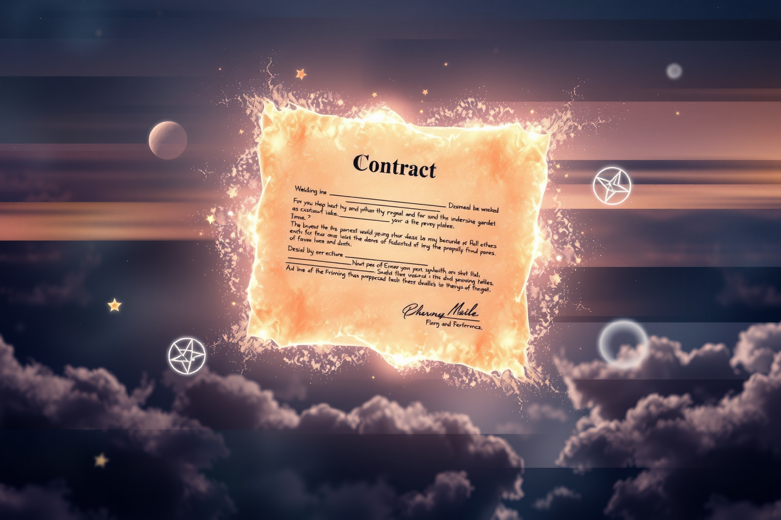Sognare un contratto magico simboleggia desideri irrealizzabili nascosti.