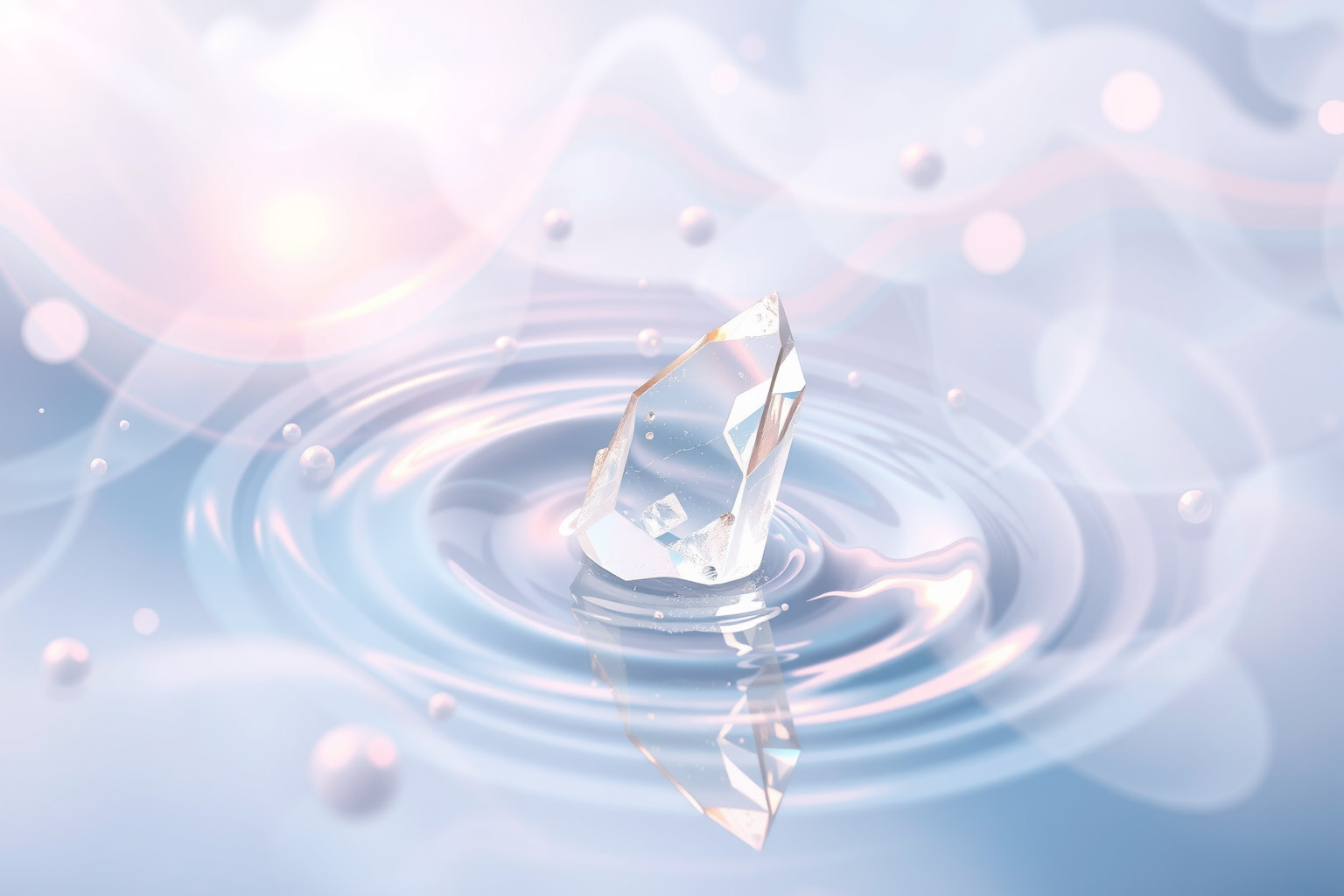 Sognare cristallo con acqua simboleggia purezza e emozioni profonde.