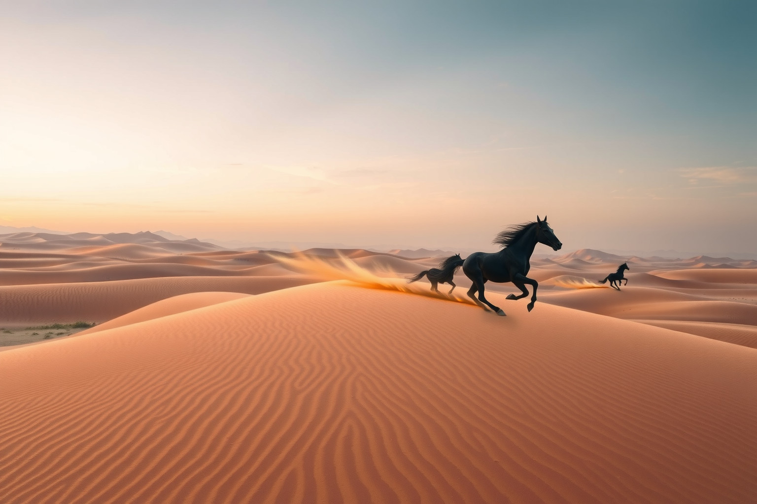 Sognare un galoppo nel deserto simboleggia libertà e sfide.