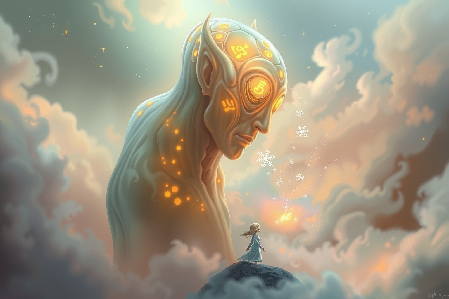 Sognare un gigante che parla indica consigli cruciali dalla mente subconscia.