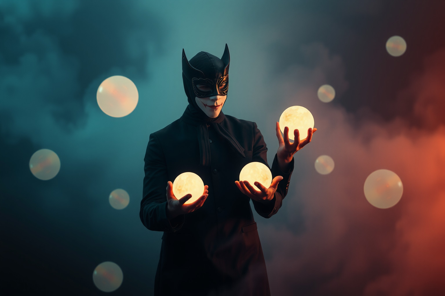 Sognare il giocoliere mascherato rivela inganni nascosti e illusioni.