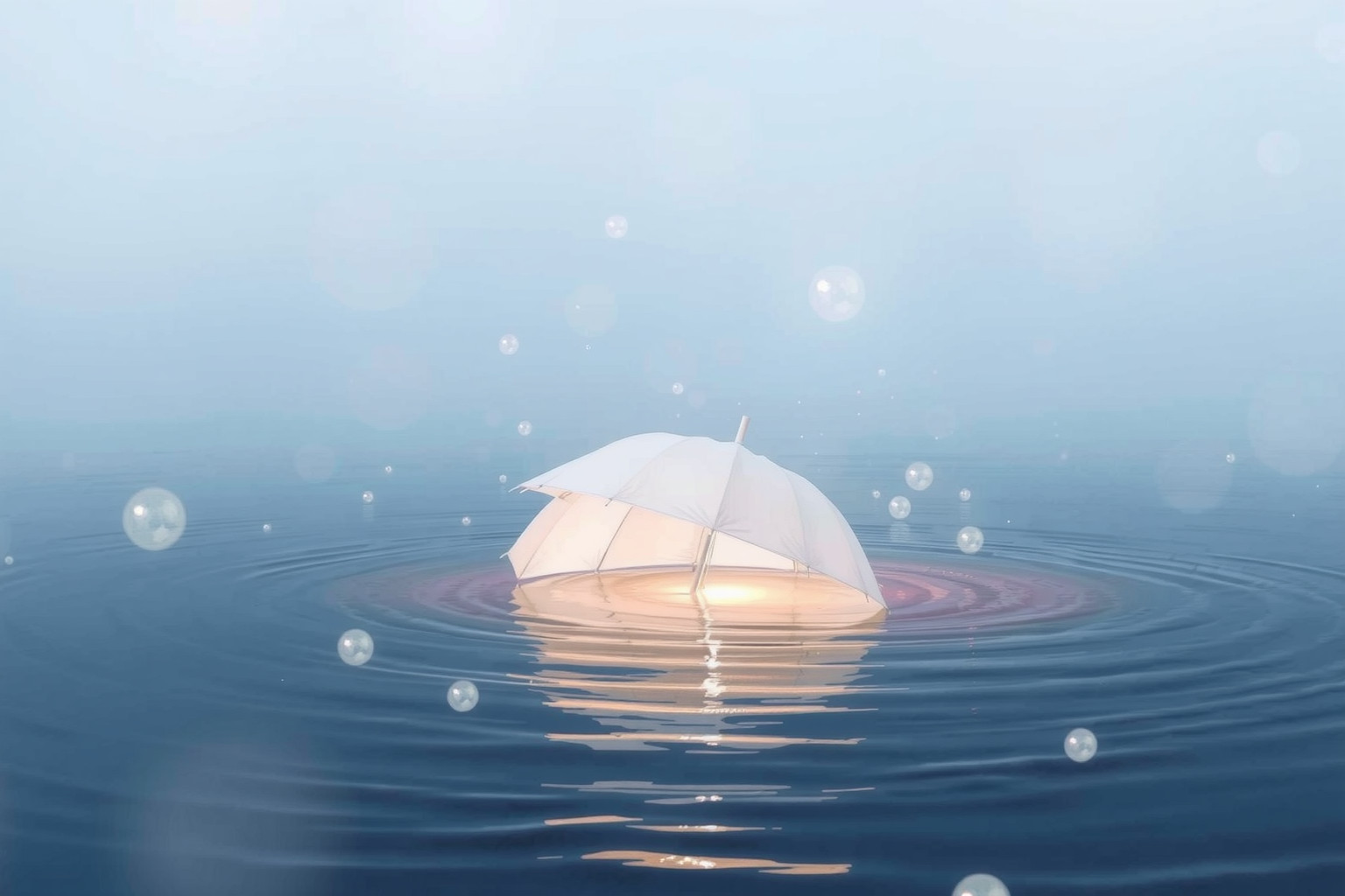 Sognare un ombrellone sommerso simboleggia protezione emotiva perduta.