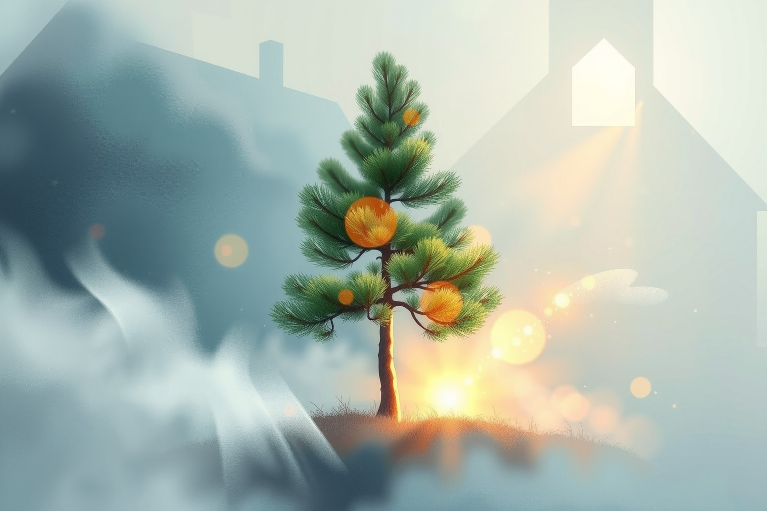 Sognare un pino domestico simboleggia crescita e stabilità interiore.