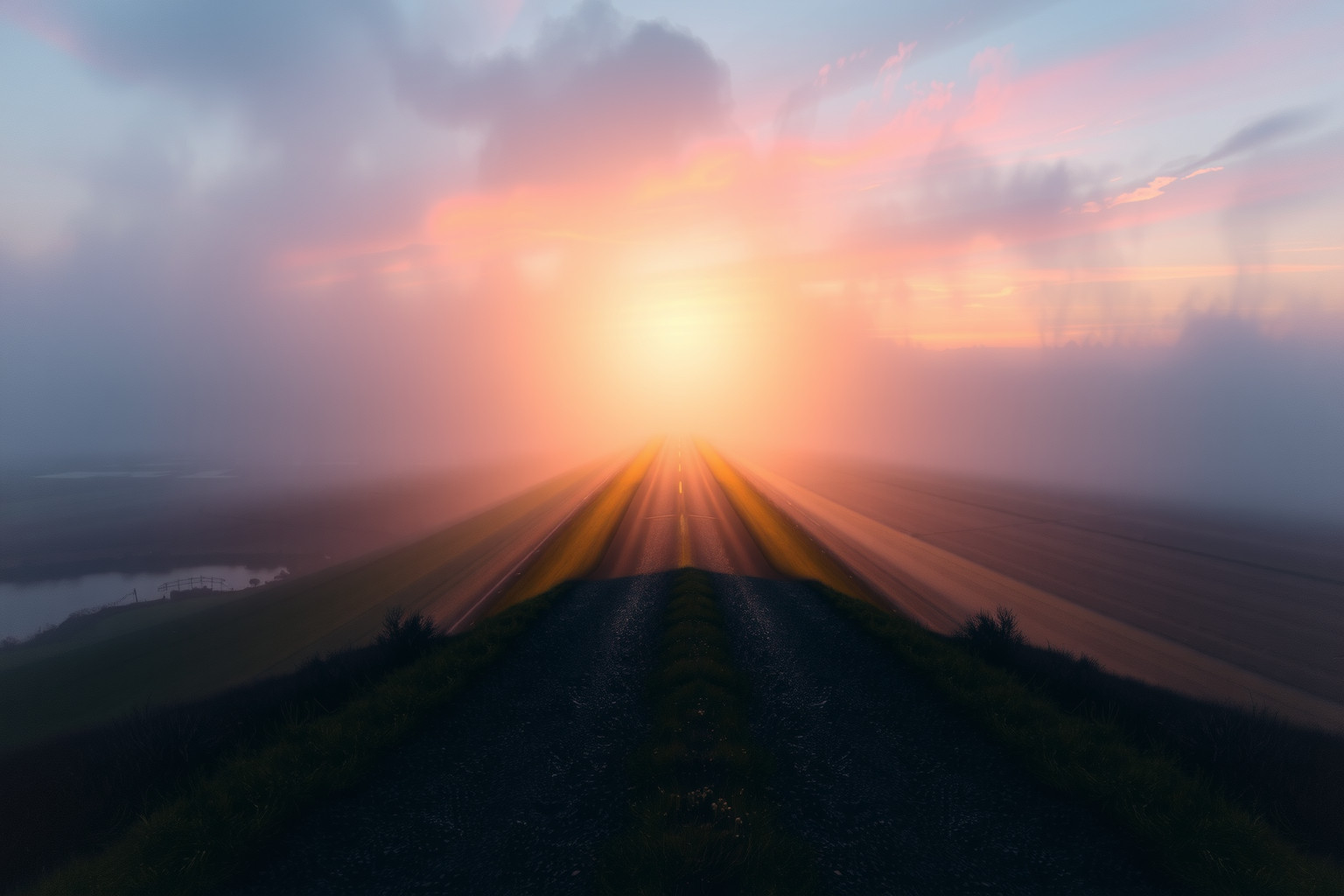 Sognare un polder con strada simboleggia un percorso di vita guidato.