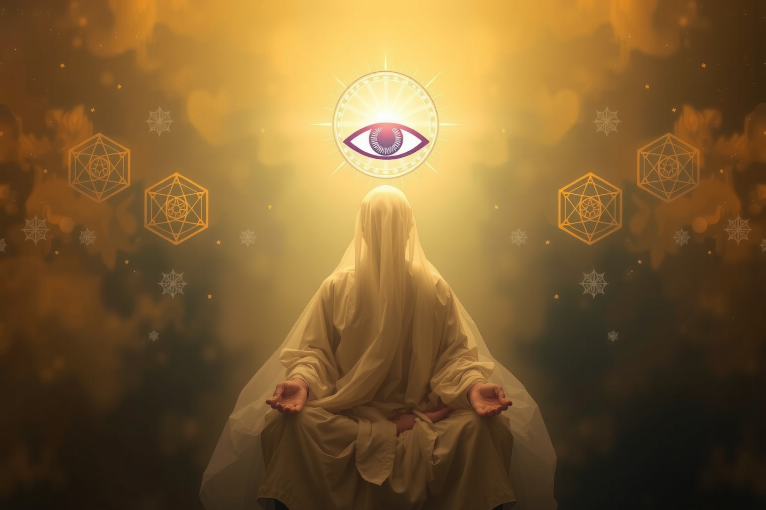 Il terzo occhio simboleggia intuizione e illuminazione spirituale profonda.