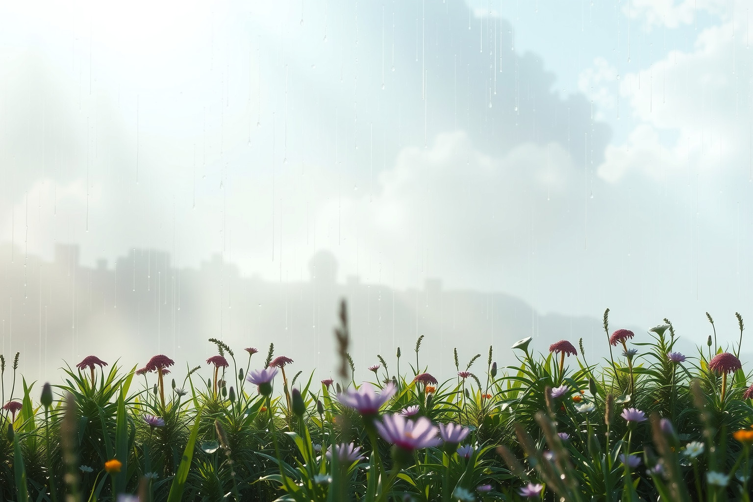 Sognare la campagna sotto la pioggia simboleggia rinascita e purificazione.