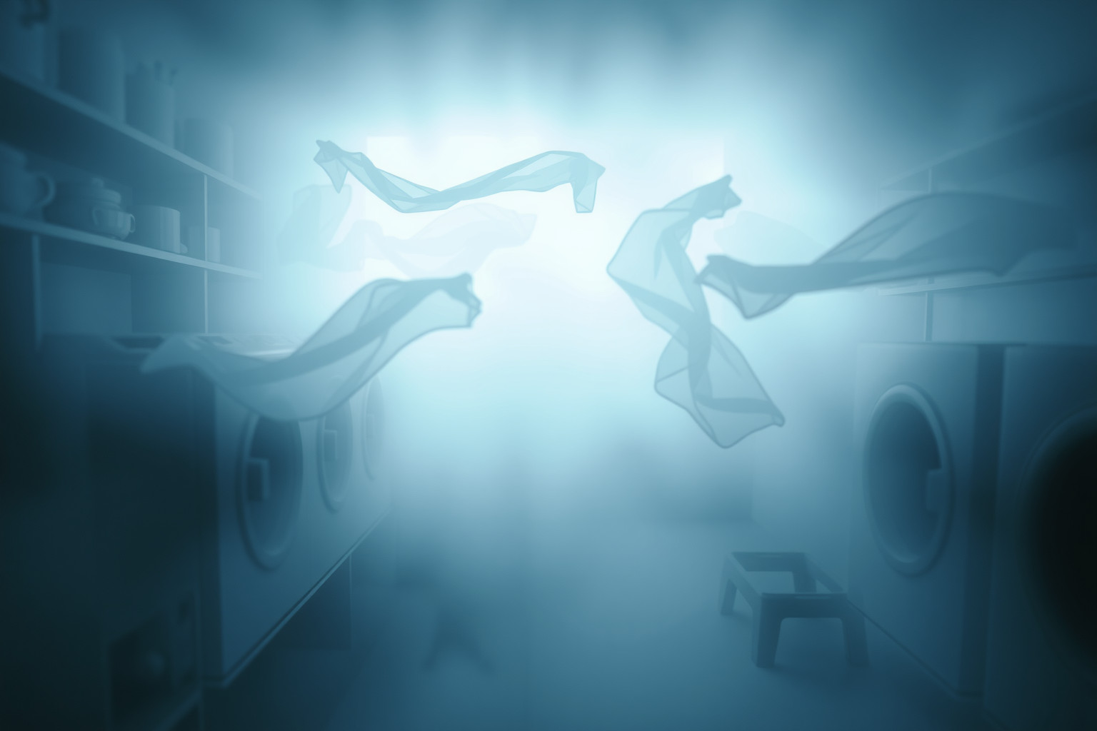 Sognare una lavanderia vuota indica isolamento emotivo e solitudine profonda.