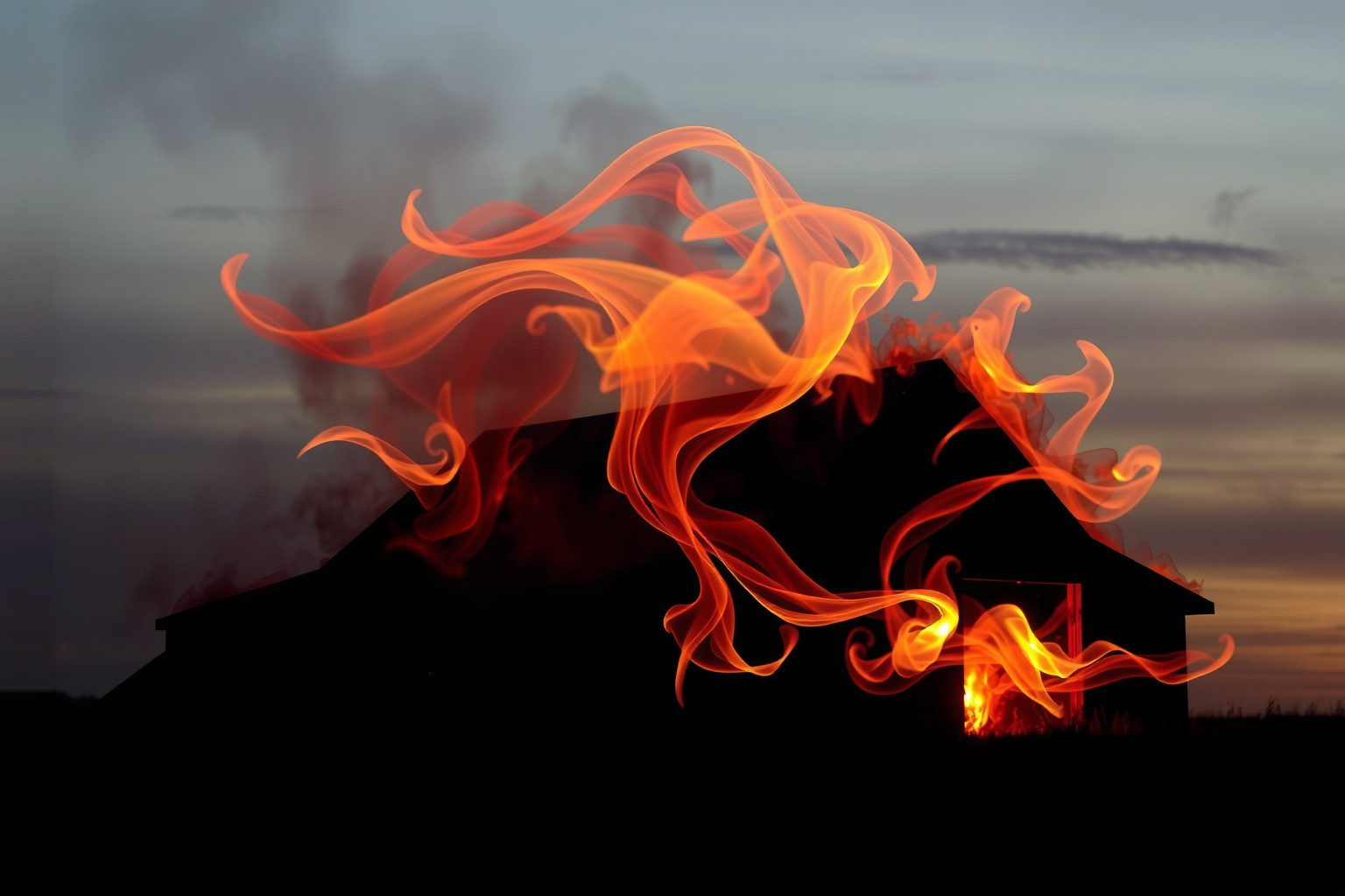 Sognare una stalla in fiamme simboleggia pericolo e cambiamento.