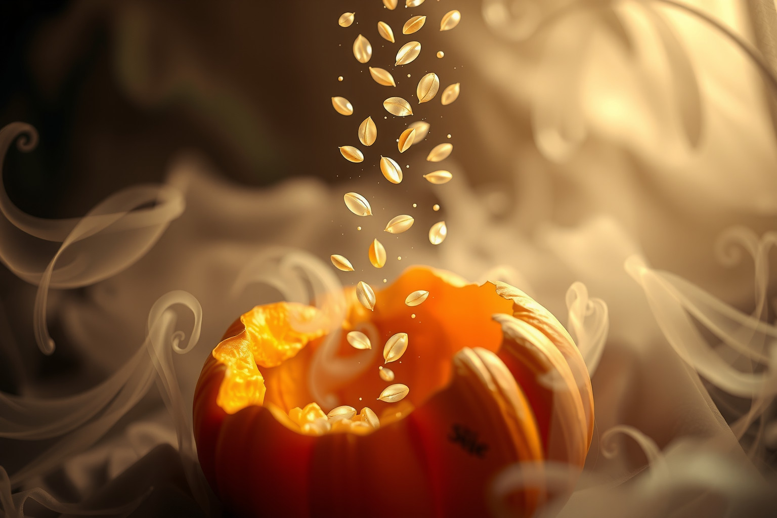 Sognare una zucca piena di semi simboleggia prosperità futura imminente.