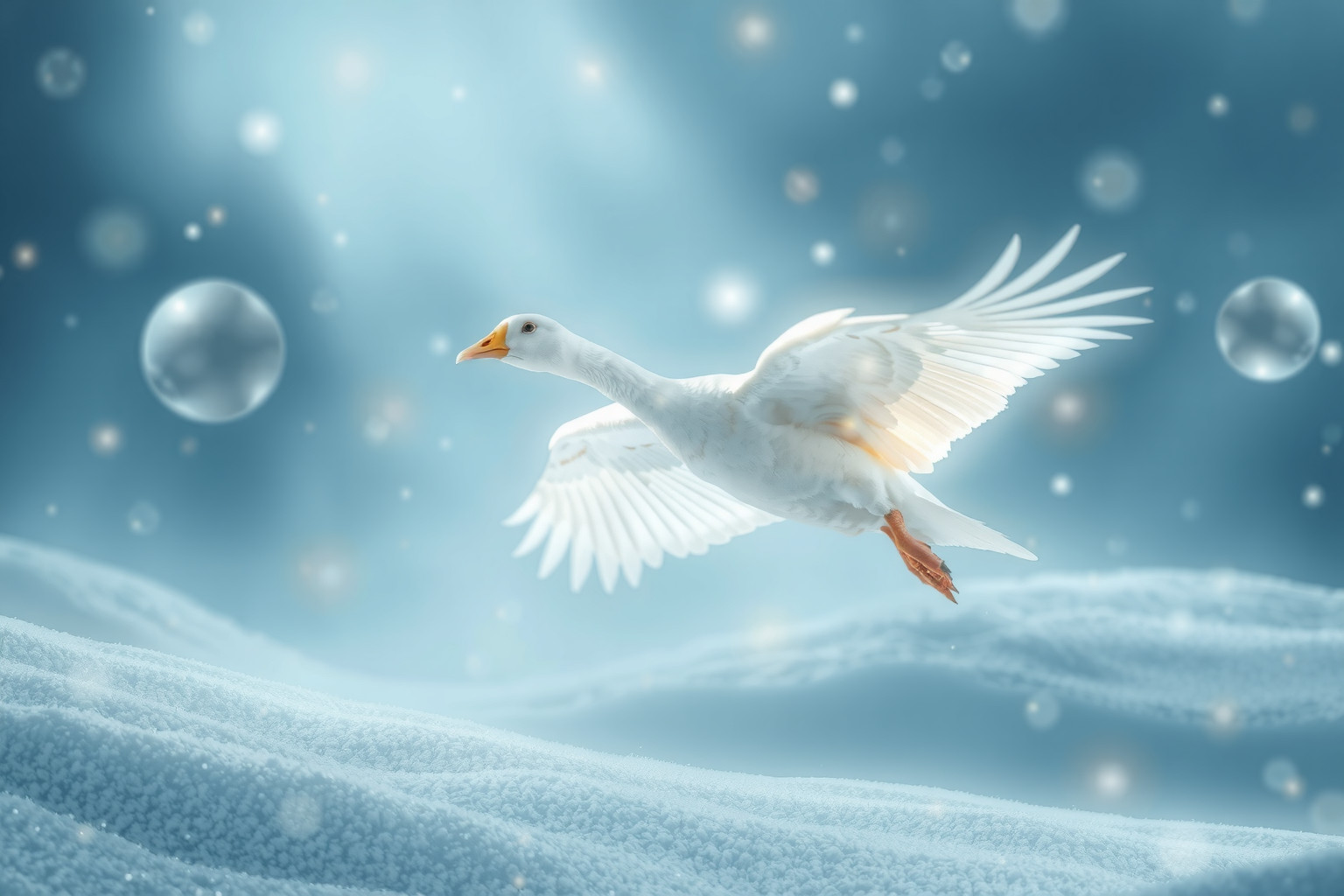 Sognare un’oca nella neve simboleggia purezza e protezione familiare.