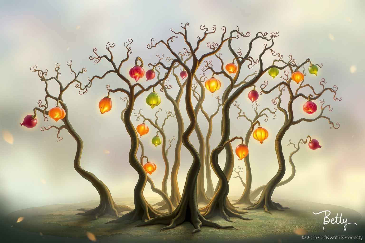 Il popolaccio con frutti insoliti simboleggia desideri nascosti e misteri.