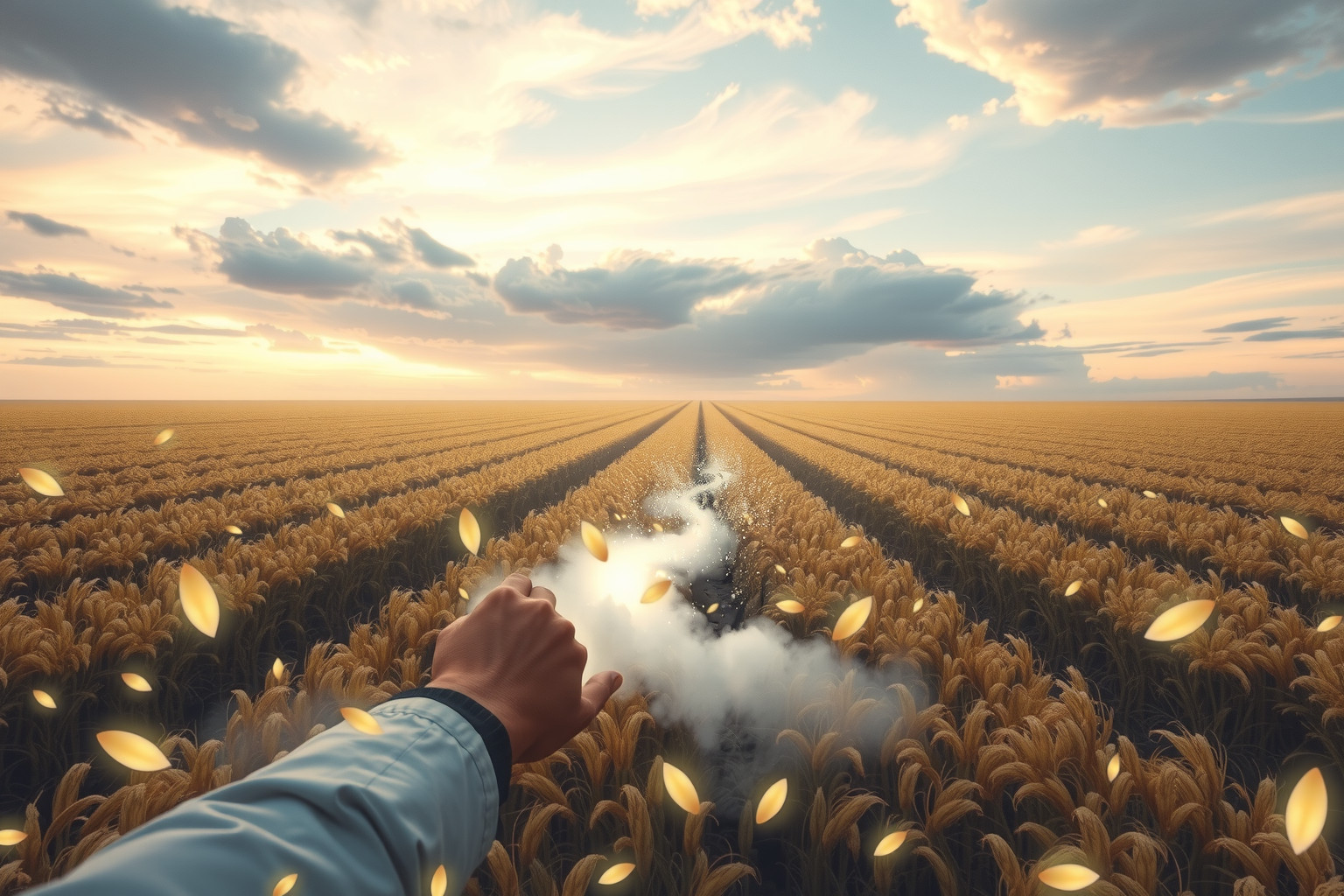 Arare un campo infinito simboleggia ambizioni senza confini e speranze.