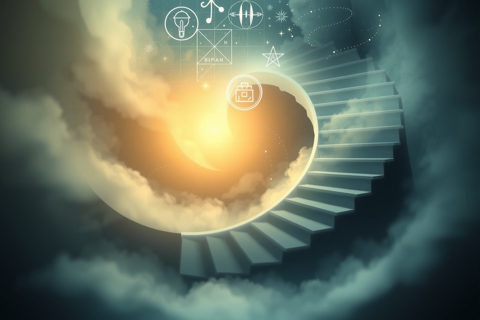 Scendere nei sogni simboleggia spesso introspezione e cambiamento interiore.