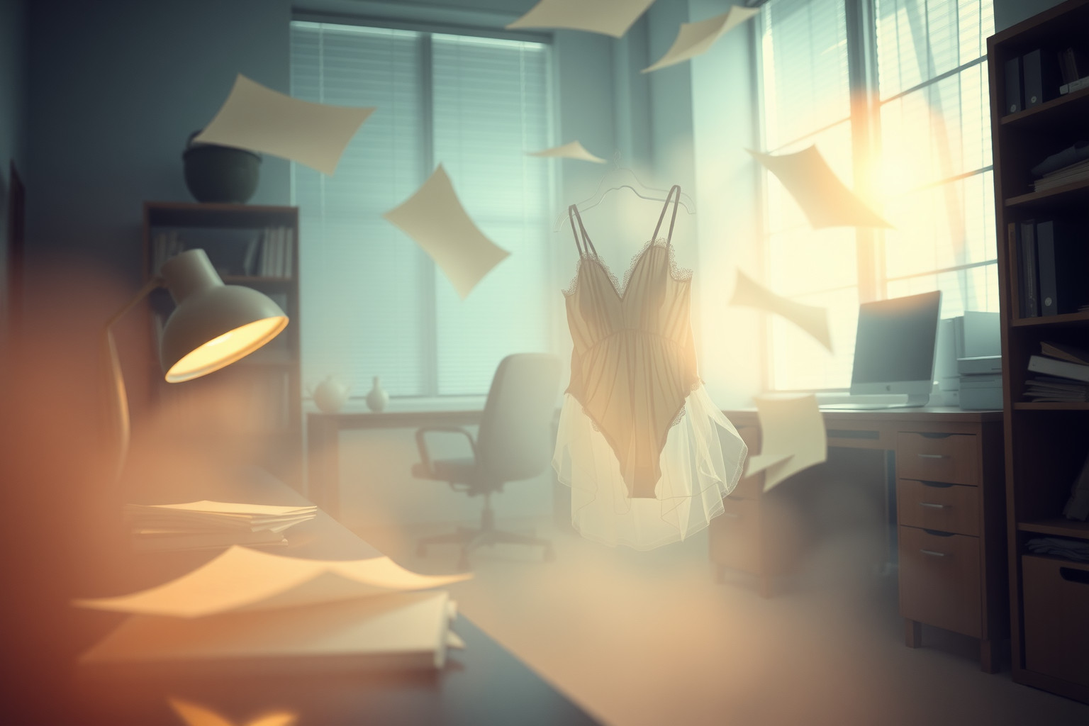 Sognare biancheria intima al lavoro rivela vulnerabilità nascosta e stress.
