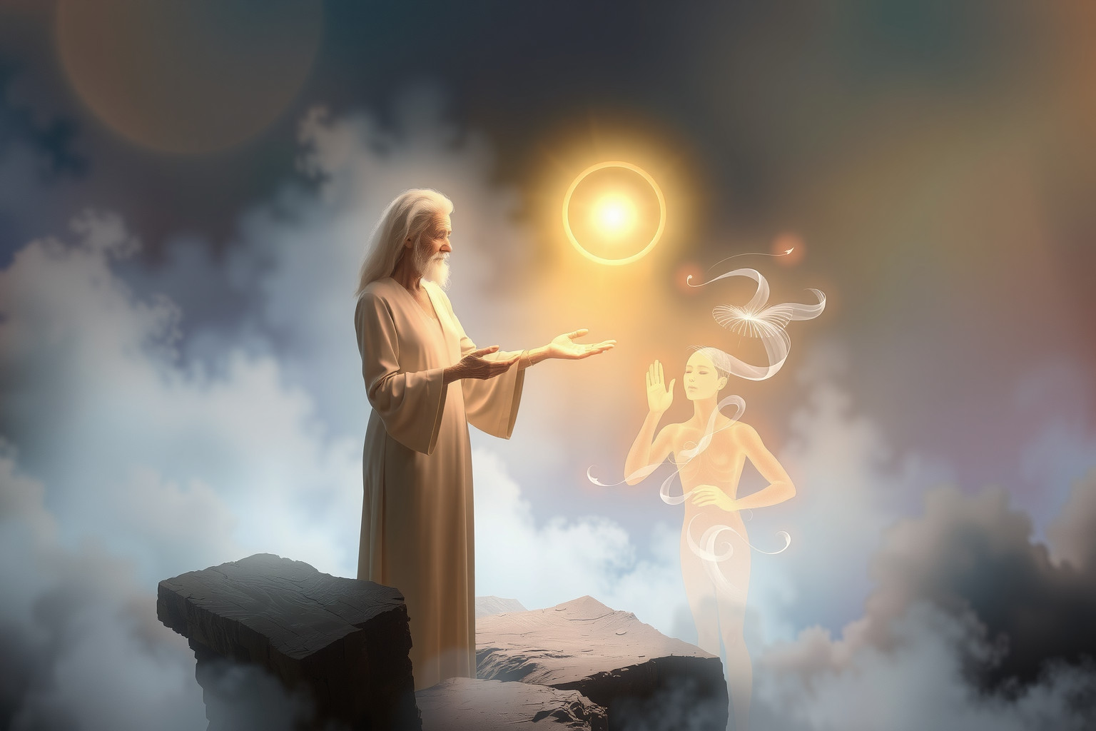 Sognare un anziano saggio simboleggia guida e conoscenza spirituale profonda.