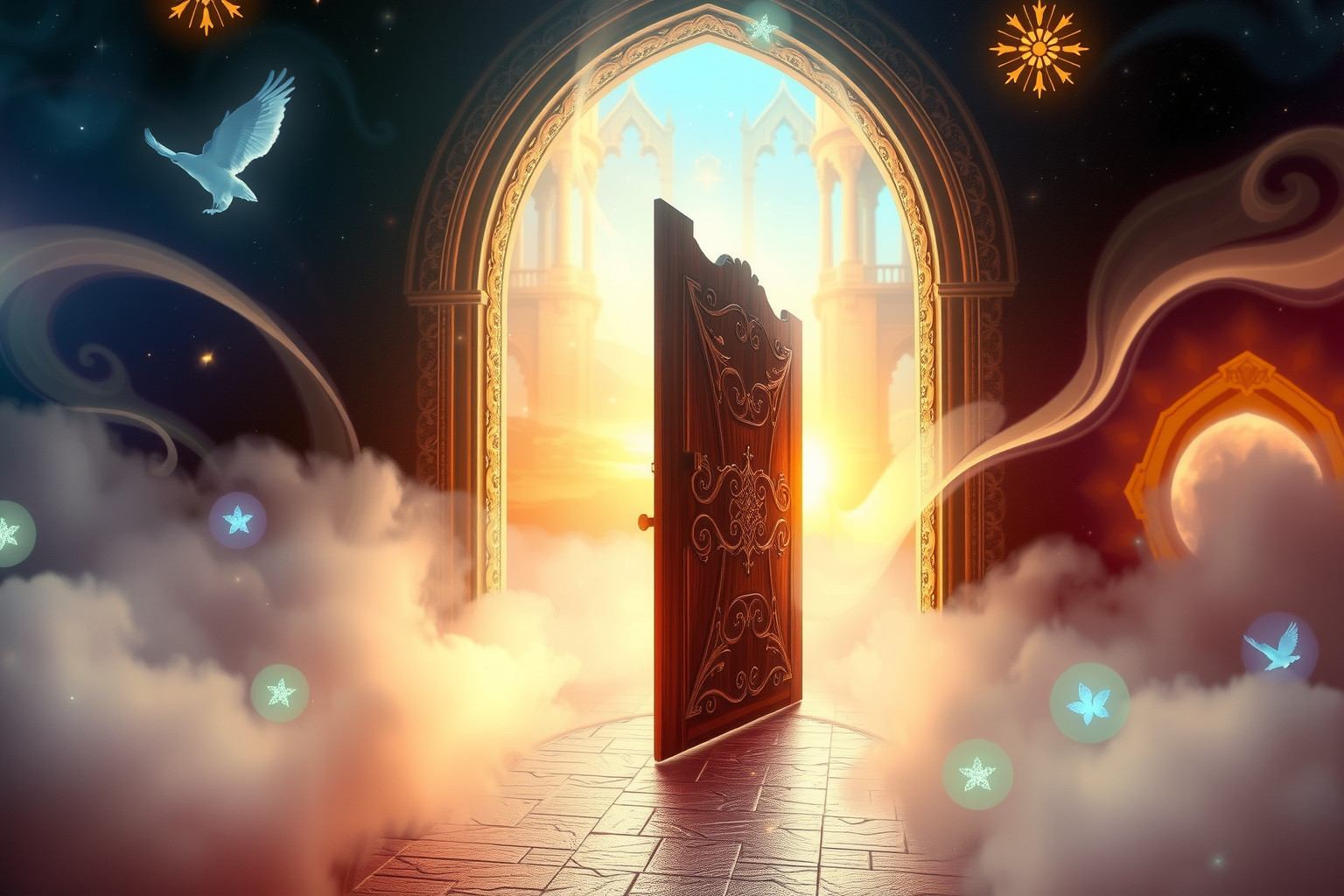 Aprire la porta del castello simboleggia nuove opportunità di vita.